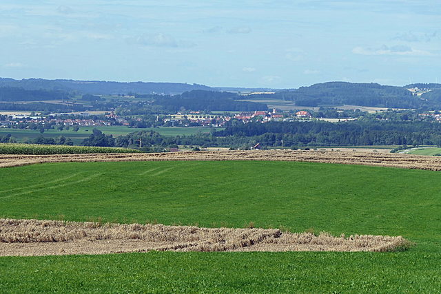 Blick aus der Landschaft auf Altshausen