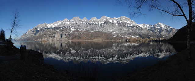 Walensee und Churfirsten vom südlichen Seeufer