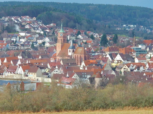 Blick über Weil der Stadt mit der Kirche St. Peter und Paul
