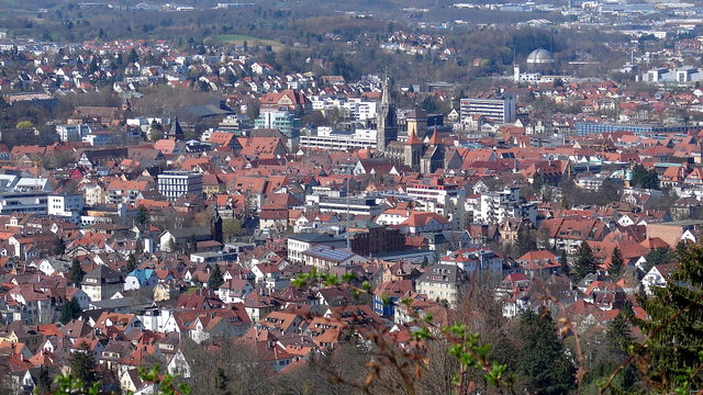 Blick von der Achalm über Reutlingen