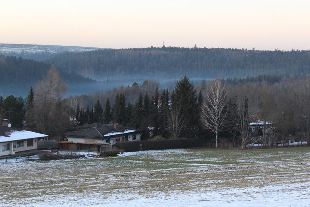Blick über die winterliche Landschaft am Nagoldtal bei Wildberg