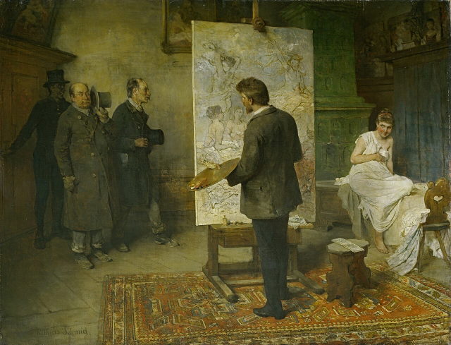 Künstlermotiv: Gemälde „Die Feuerb’schau“ von Mathias Schmid