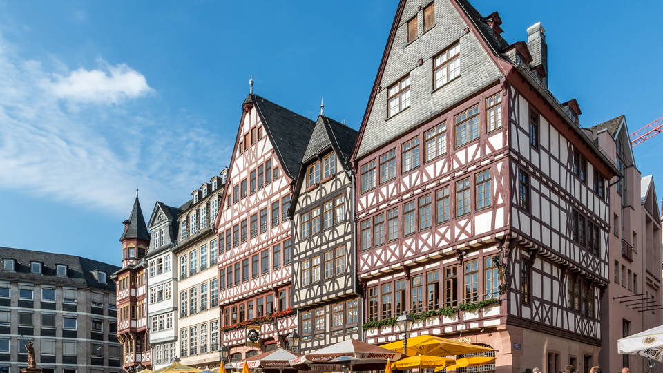 Fachwerkhäuser der Ostzeile am Frankfurter Römerberg