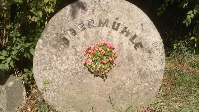 Mühlstein an der Obermühle in Kressbronn.