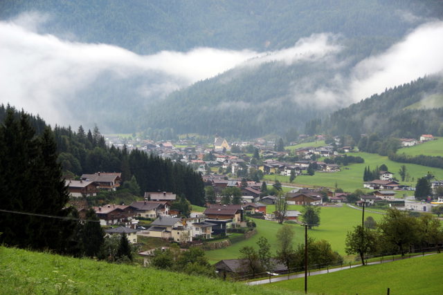 Ortsansicht von Waidring am Beginn der Mountainbiketour