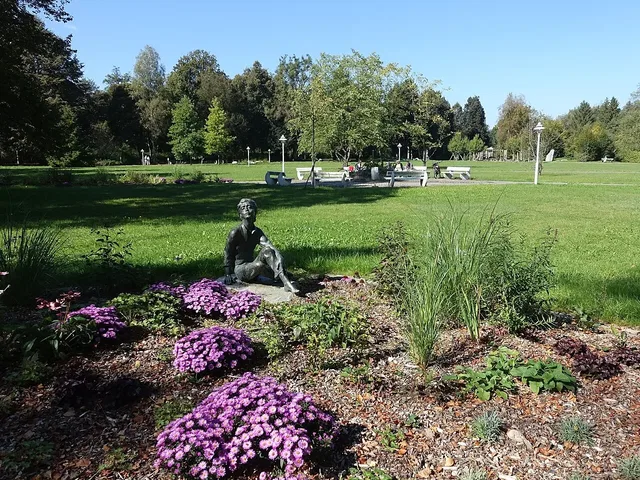 Kurpark Bad Wurzach im Ausgangsort der Radrunde Land in Sicht.