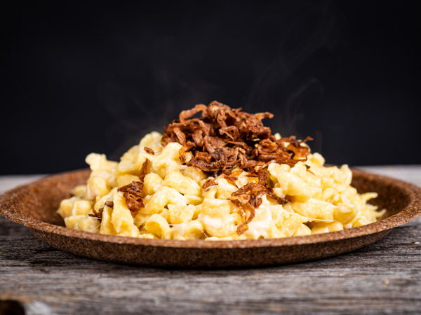Kässpatzen mit gerösteten Zwiebeln