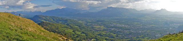Panorama vom Gaisberg über Salzburg und das Alpenvorland
