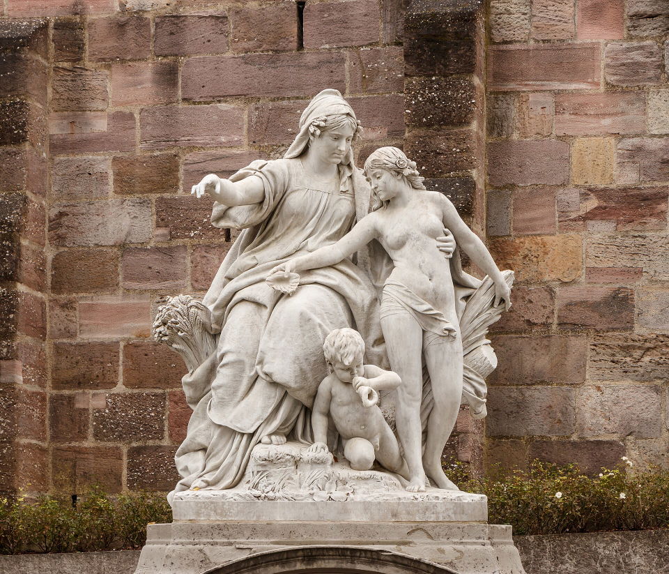 Donauquelle Donaueschingen – Quelltopf und Skulpturen am Schlosspark