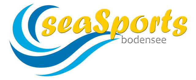 SeaSports Bodensee – gelb-blaue Wortmarke