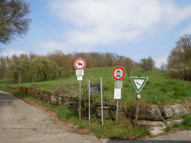 Wegkreuzung und Streuobstflächen am Rammert bei Weiler