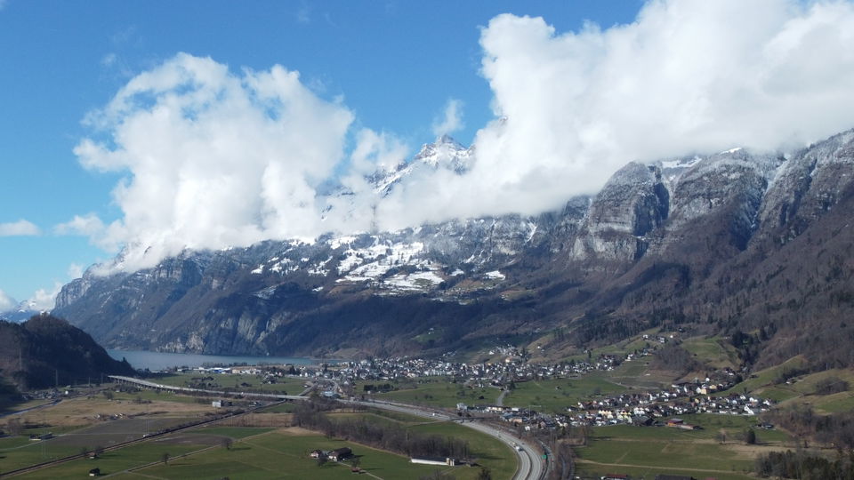 Städtli Walenstadt – historischer Ortskern vor den Churfirsten