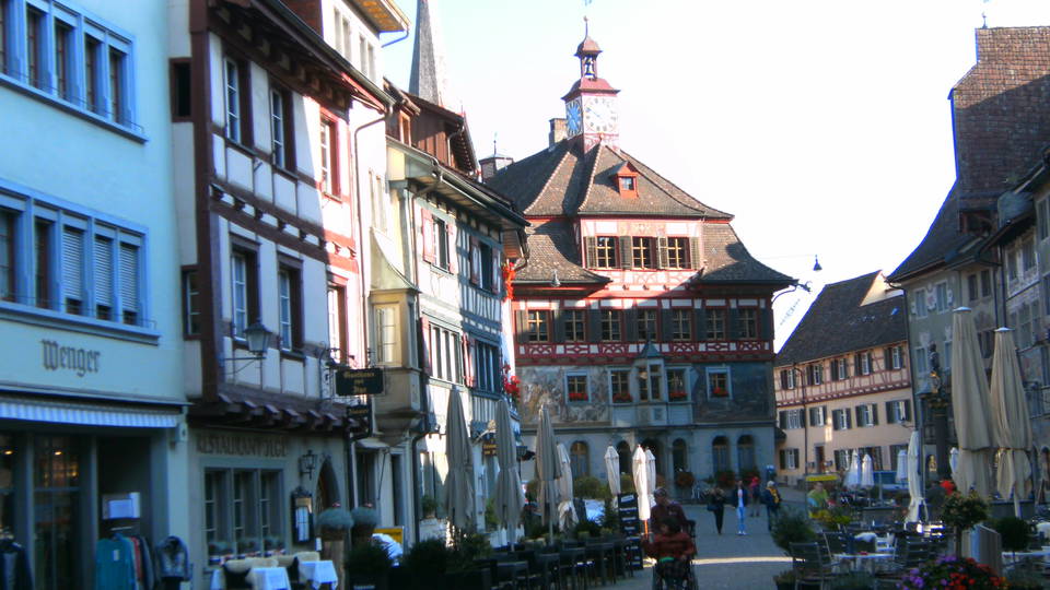 Rathaus und Rathausplatz in Stein am Rhein
