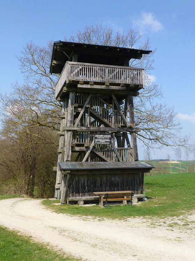 Hölzerner Christoph-Scheiner-Turm bei Markt Wald