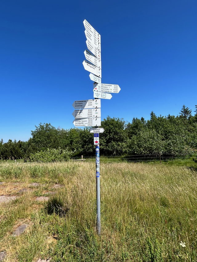 Wanderwegweiser in der Grindenlandschaft am Schliffkopf
