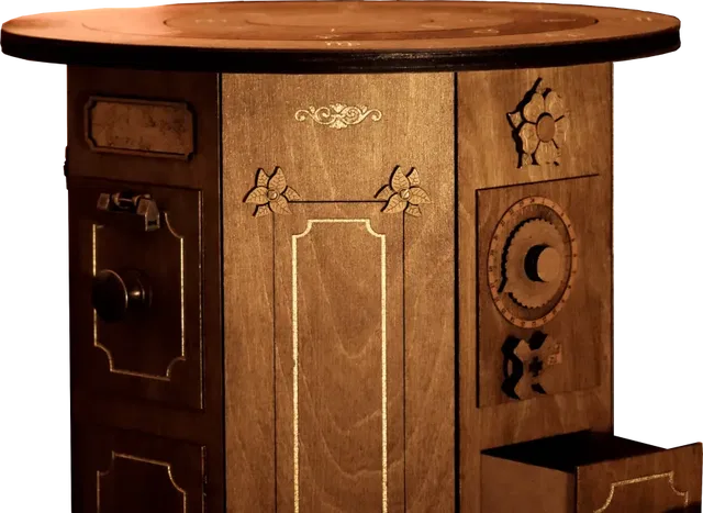 Mobiler magischer Rätseltisch aus Holz