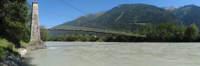Hängebrücke über den Inn bei Stams