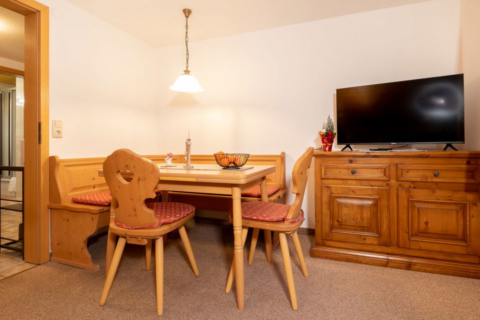 Essbereich der Ferienwohnung Zwölfer