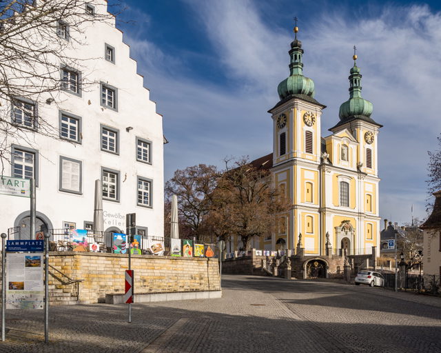 Lammplatz und Stadtkirche in Donaueschingen