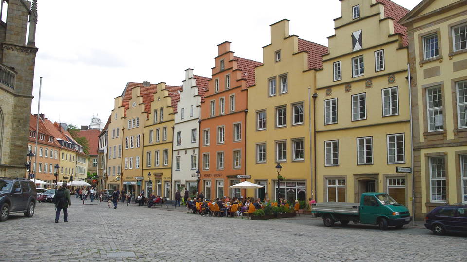 Historische Giebelhäuser am Markt in Osnabrück