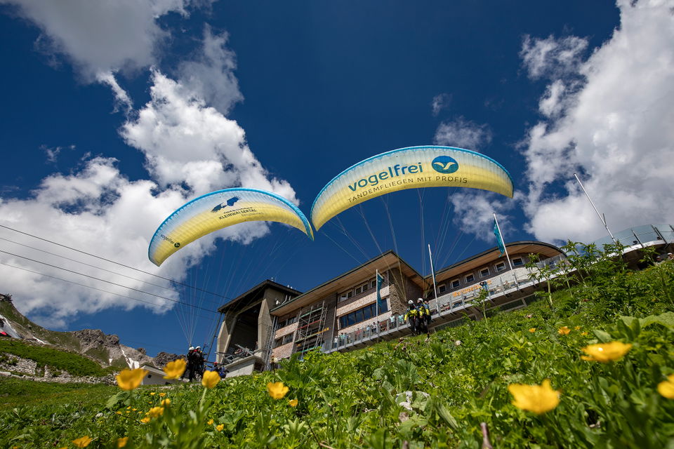 Gleitschirm-Tandemflug am Nebelhorn mit vogelfrei