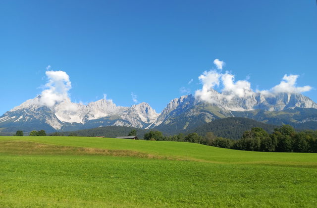 Bergkulisse des Wilden Kaisers bei Ellmau
