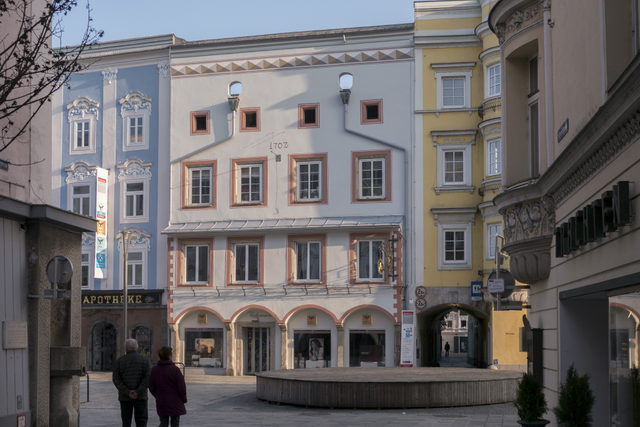 Fassaden am Welser Stadtplatz – Ortsaufnahme des Veranstaltungsumfelds