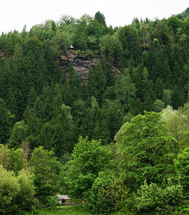 Felsen der Peterlewand unterhalb des Aussichtspavillons
