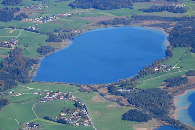 Luftaufnahme des Grabensees am südlichen Mattigtal