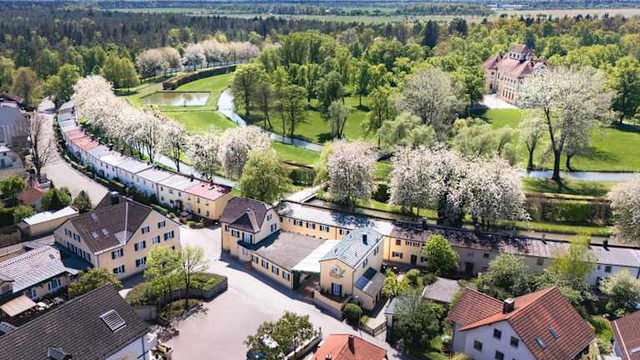 Luftaufnahme des Chalets am Schlosspark Schleißheim