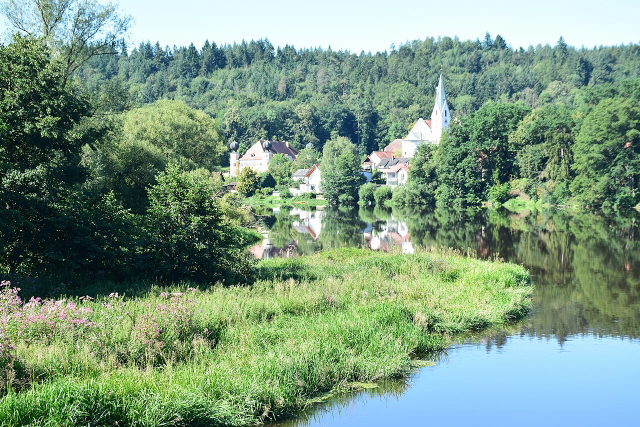 Blick über den Regen nach Ramspau