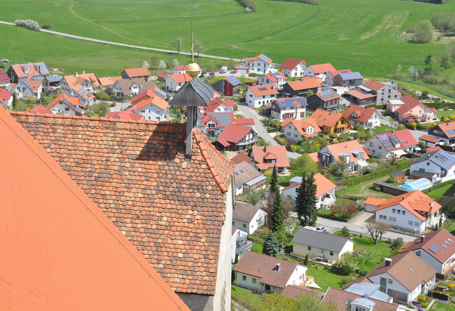 Blick von der Waldburg auf den Ort Waldburg