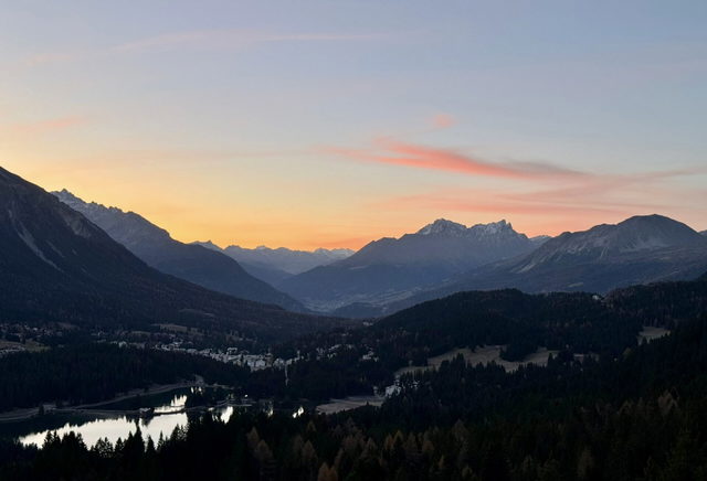 Abendstimmung über Lenzerheide und dem Heidsee