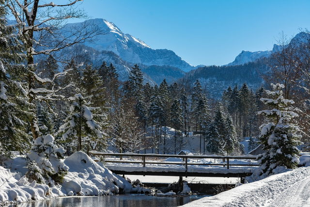 Verschneite Landschaft im Cumberland Wildpark Grünau