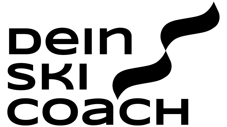 Schwarzes Logo auf dunklem Hintergrund (DeinSkiCoach-Logo)
