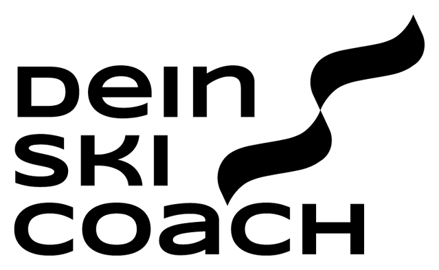 Schwarzes Logo auf dunklem Hintergrund (DeinSkiCoach-Logo)