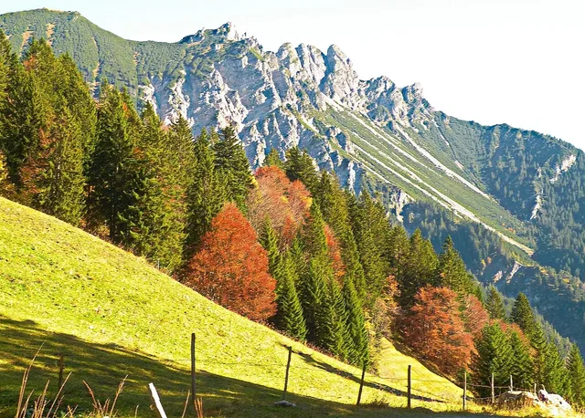 Herbstliche Berglandschaft am Muttersberg oberhalb von Bludenz und Nüziders.