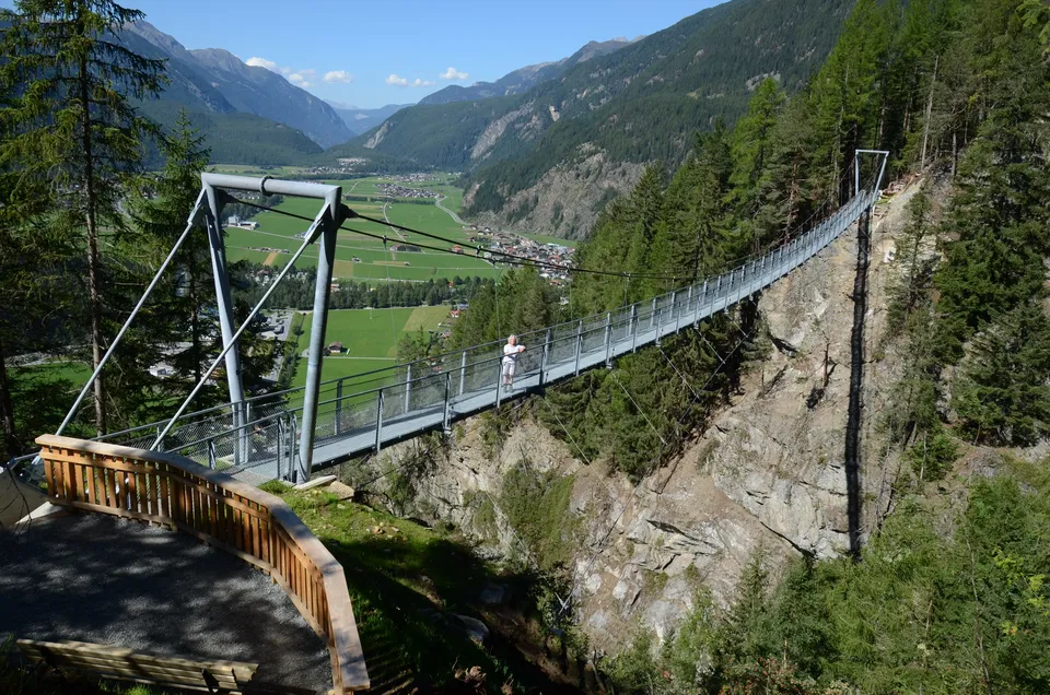 Piccard-Brücke bei Obergurgl – Hängebrücke im hinteren Gurgler Tal