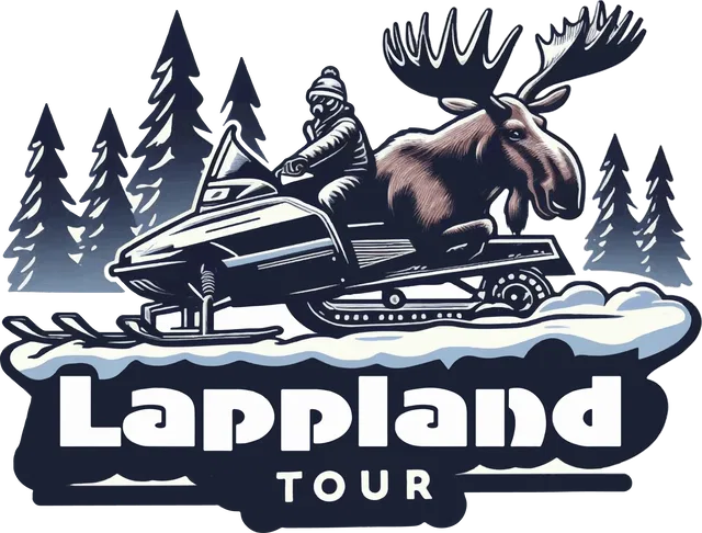 Logo Lappland Tour mit Schneemobil und Elch
