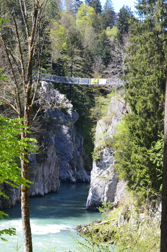 Hängebrücke über der Entenlochklamm am Klobenstein
