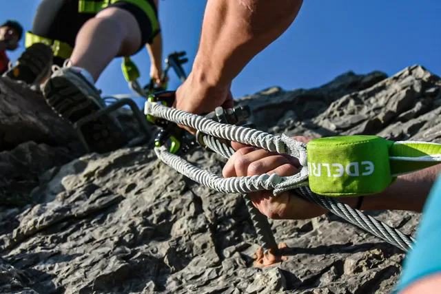 Klettersteigset am Stahlseil